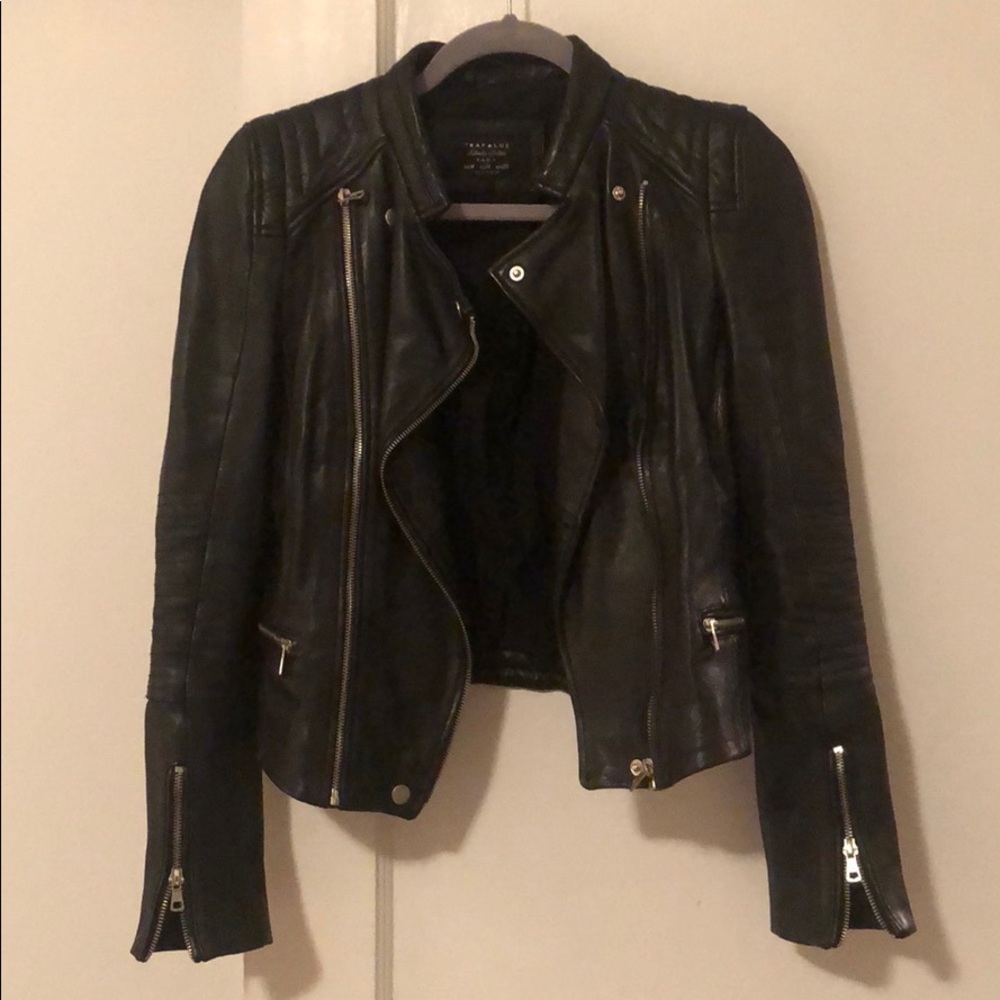 Zara Trafaluc leather moto jacket